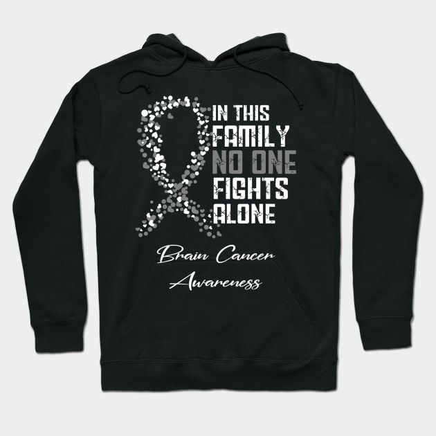 In This Family No One Fights Alone T Shirt Brain Cancer Hoodie by Antoniusvermeu
